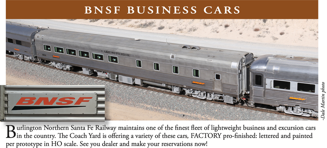 HO Brass TCY - The Coach Yard BNSF - Burlington Northern Santa Fe Business Cars