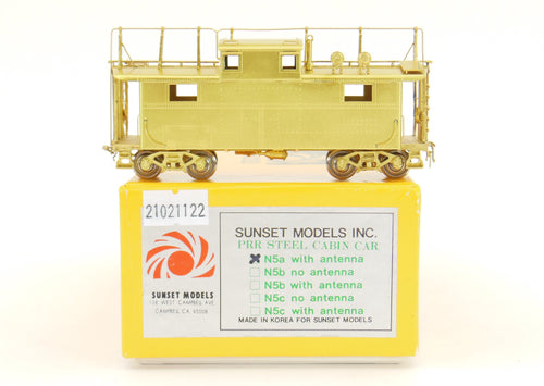 HO Brass Sunset Models PRR - Pennsylvania Railroad N-5a Steel Cabin Car with Antenna