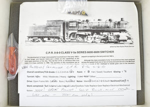 HO Brass PFM - Van Hobbies CPR - Canadian Pacific Railway #6600 0-8-0 V-5a Switcher
