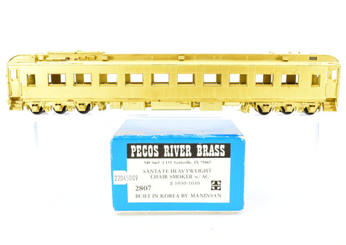 HO Brass Pecos River Brass ATSF - Santa Fe Heavyweight Chair Smoker w/ AC #1039-1049