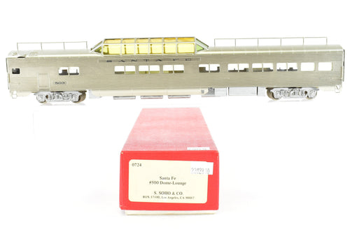 HO Brass Soho ATSF - Santa Fe 500 Series Dome - Lounge, Finished As No. 503