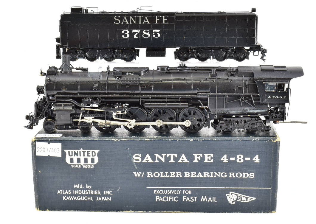 HO Brass CON PFM - United ATSF - Santa Fe 4-8-4 Northern 1981 Hi-Grade Roller Bearing Rods Custom Painted