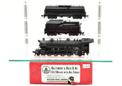 HO Brass WMC - Westside Model Co. B&O - Baltimore & Ohio Q-4b 2-8-2 Mikado With Aux. Tender Custom Painted
