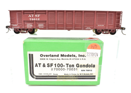 HO Brass OMI - Overland Models, Inc. ATSF - Santa Fe 100 Ton Gondola Pro-Painted No. 70012