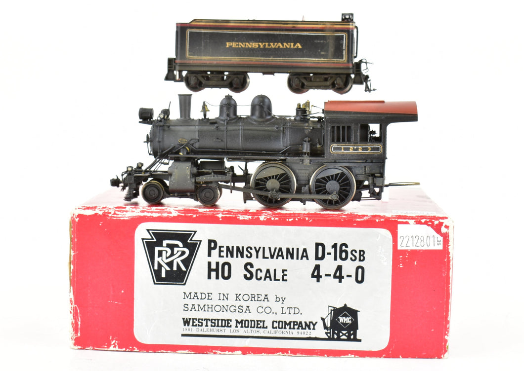 HO Brass CON Westside Model Co. PRR - Pennsylvania Railroad D-16sb 4-4-0 Custom Painted