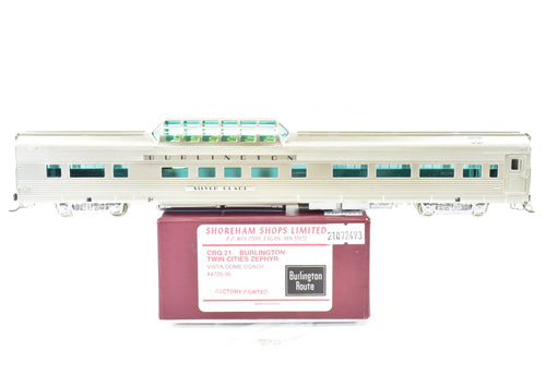 HO Brass Shoreham Shops CB&Q- Burlington Twin Cities Zephyr Vista Dome Coach 