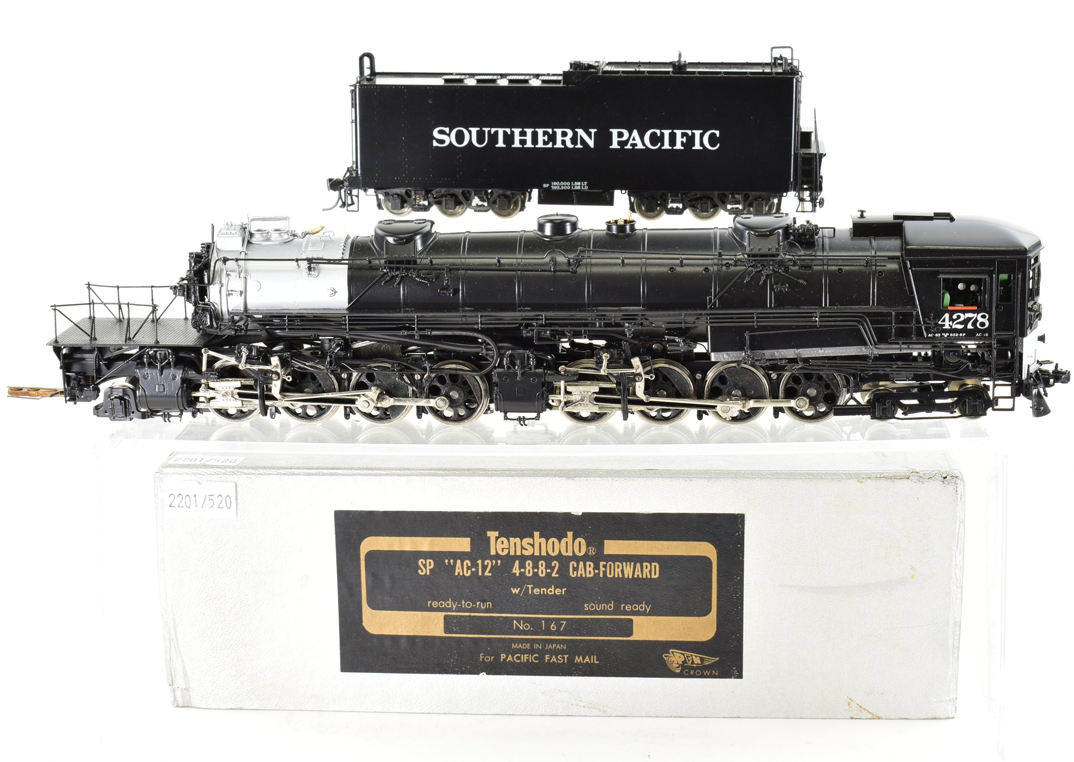 HO Brass CON Tenshodo SP - Southern Pacific AC-12 4-8-8-2 Cab Forward  Factory Painted 1976 Run