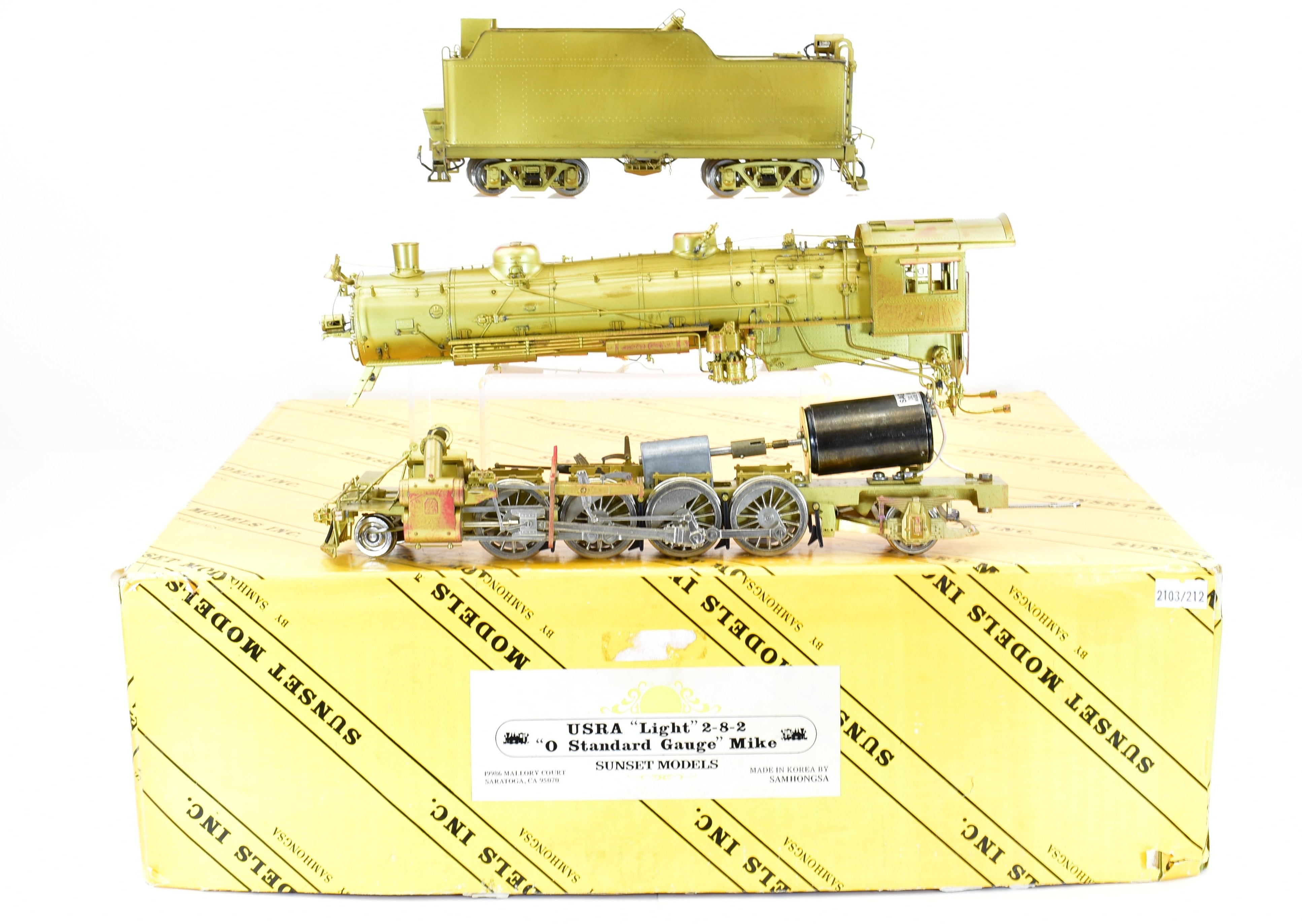 SUNSET MODELS BRASS HO SCALE USRA LIGHT 4-8-2 STEAM