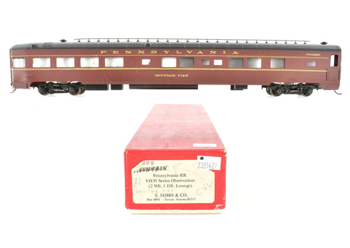 HO Brass Soho PRR - Pennsylvania Railroad View Series Observation (2MB, 1 DR, Lounge) CP 