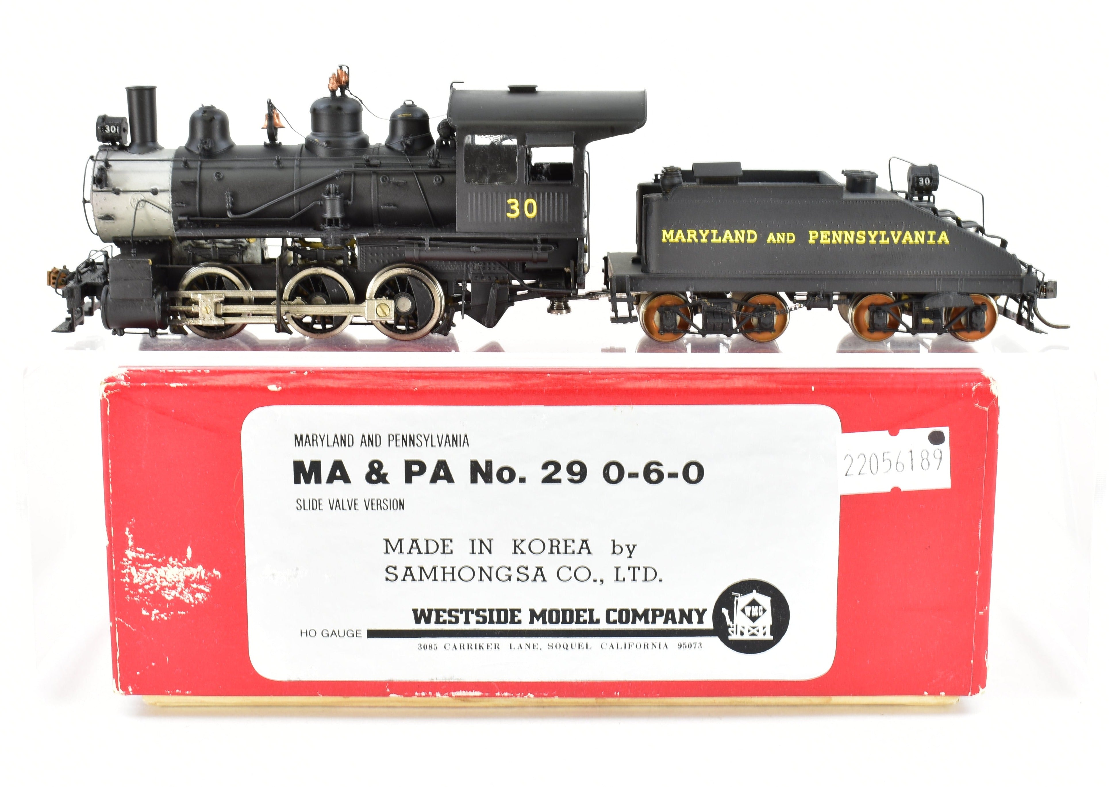 HO Brass Westside Model Co. MA&PA - Maryland & Pennsylvania No. 29