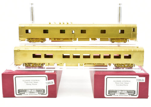 HO Brass The Palace Car Company IC - Illinois Central Coach Twin Unit Diner Set