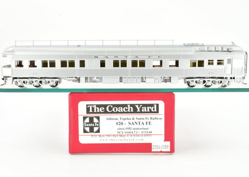 HO Brass CON TCY - The Coach Yard  No. 1414.7.1 ATSF - Santa Fe 1952 Pullman Heavyweight Business Car FP No. 20 Shadowlined
