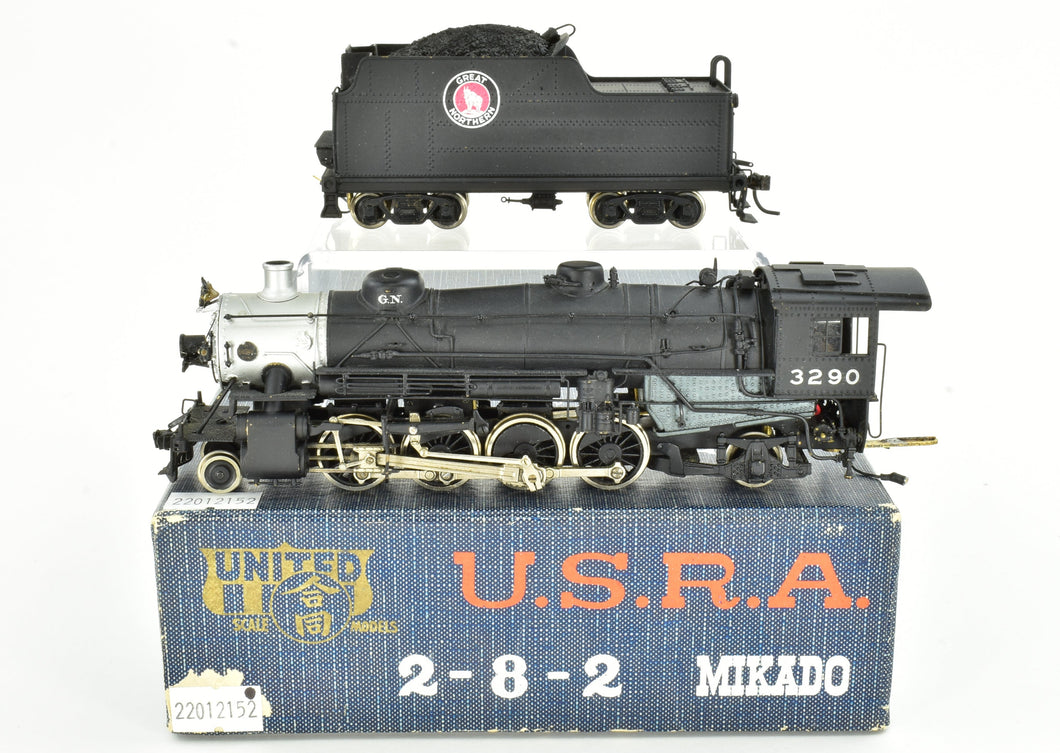 HO Brass PFM - United USRA 2-8-2 Light Class Mikado Painted as Great Northern O-3