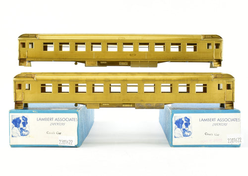 HO Brass Lambert #840 ATSF - Santa Fe Pair of Heavyweight Coaches Without Trucks