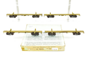 HO Brass Far East Distributors Various Roads 43' Skeleton Log Cars 4-Pack With Kadee Trucks #1