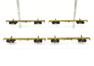 HO Brass Far East Distributors Various Roads 43' Skeleton Log Cars 4-Pack With Kadee Trucks #1