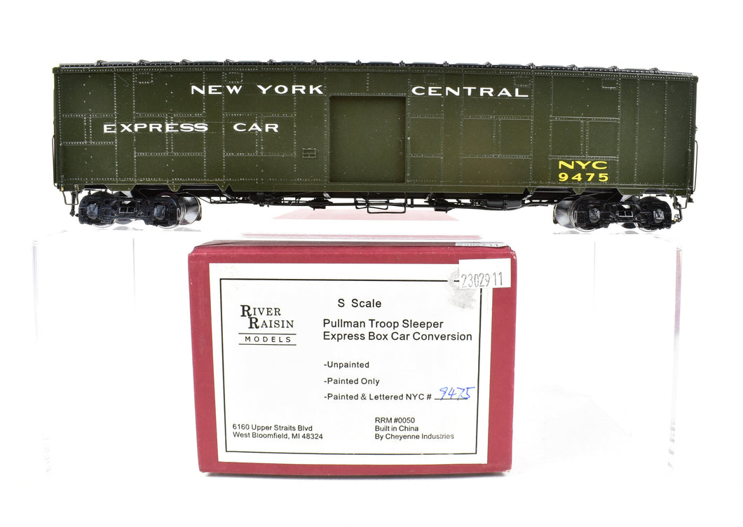 S Brass CON River Raisin Models NYC - New York Central Pullman Troop Sleeper Express Box Car Conversion FP