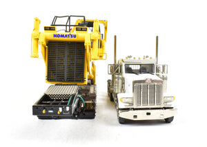 HO Brass CON CMC - Classic Mint Collectibles Peterbilt 379 4-Axle Tractor with Talbert 55SA Low Boy Trailer and Dozer Body Load FP