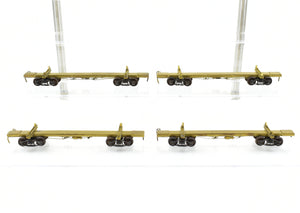 HO Brass Far East Distributors Various Roads 43' Skeleton Log Cars 4-Pack With Kadee Trucks #1