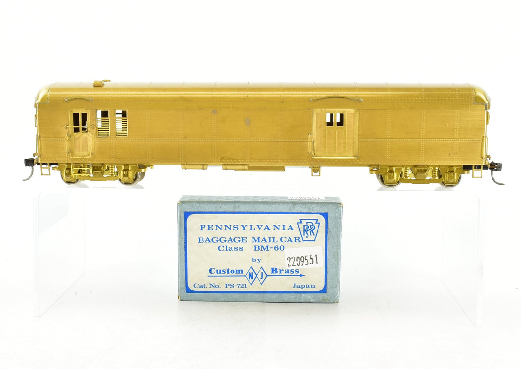 HO Brass NJ Custom Brass PRR - Pennsylvania Railroad BM-60 Baggage Mail Car