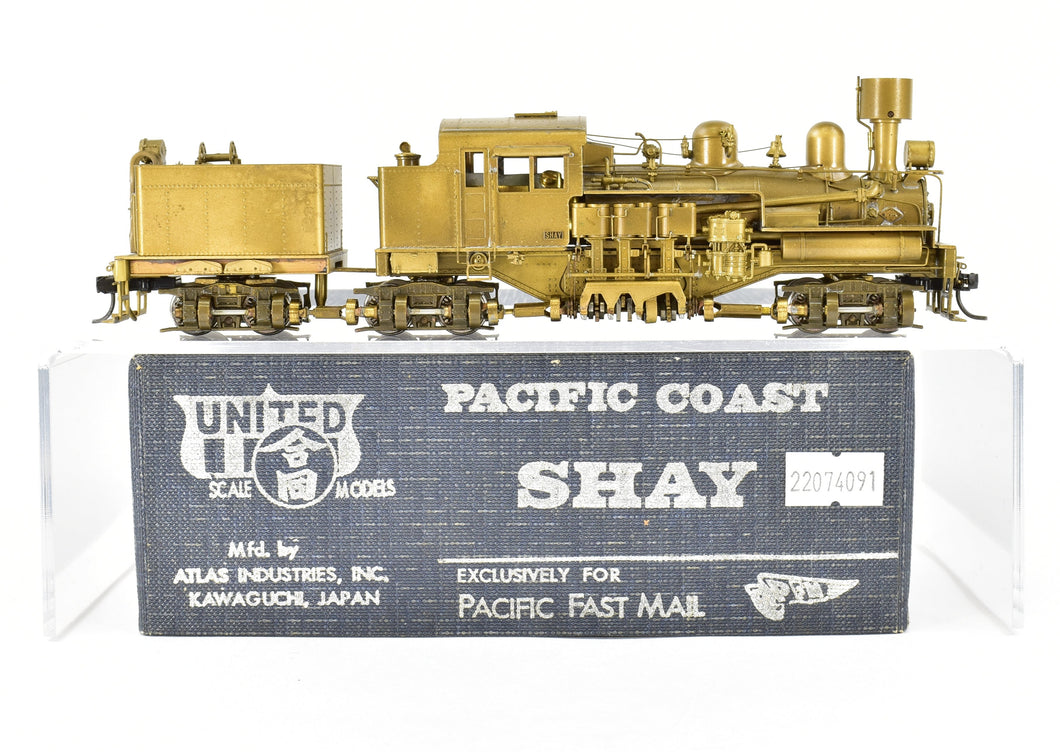 HO Brass PFM - United Various Logging Roads 3-Truck Pacific Coast Shay Geared Locomotive