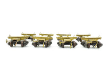 Load image into Gallery viewer, HO Brass Far East Distributors Various Roads 43&#39; Skeleton Log Cars 4-Pack With Kadee Trucks #1
