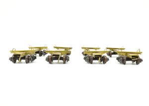 HO Brass Far East Distributors Various Roads 43' Skeleton Log Cars 4-Pack With Kadee Trucks #1