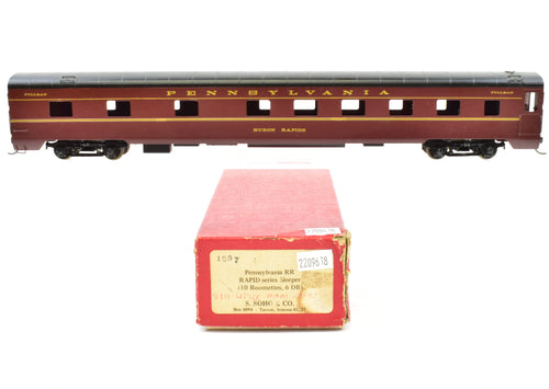 HO Brass Soho PRR - Pennsylvania Railroad 10-6 Rapids Pullman Sleeper Car Custom Painted