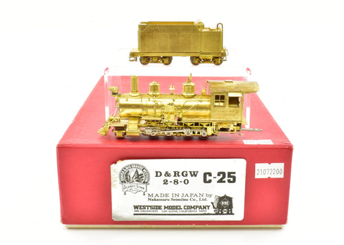 HOn3 Brass Westside Model Co. D&RGW - Denver & Rio Grande Western C- 25 2-8-0 #375