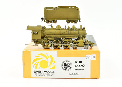 HO Brass Sunset Models B&O - Baltimore & Ohio - B-18 - 4-6-0 - Ten Wheeler