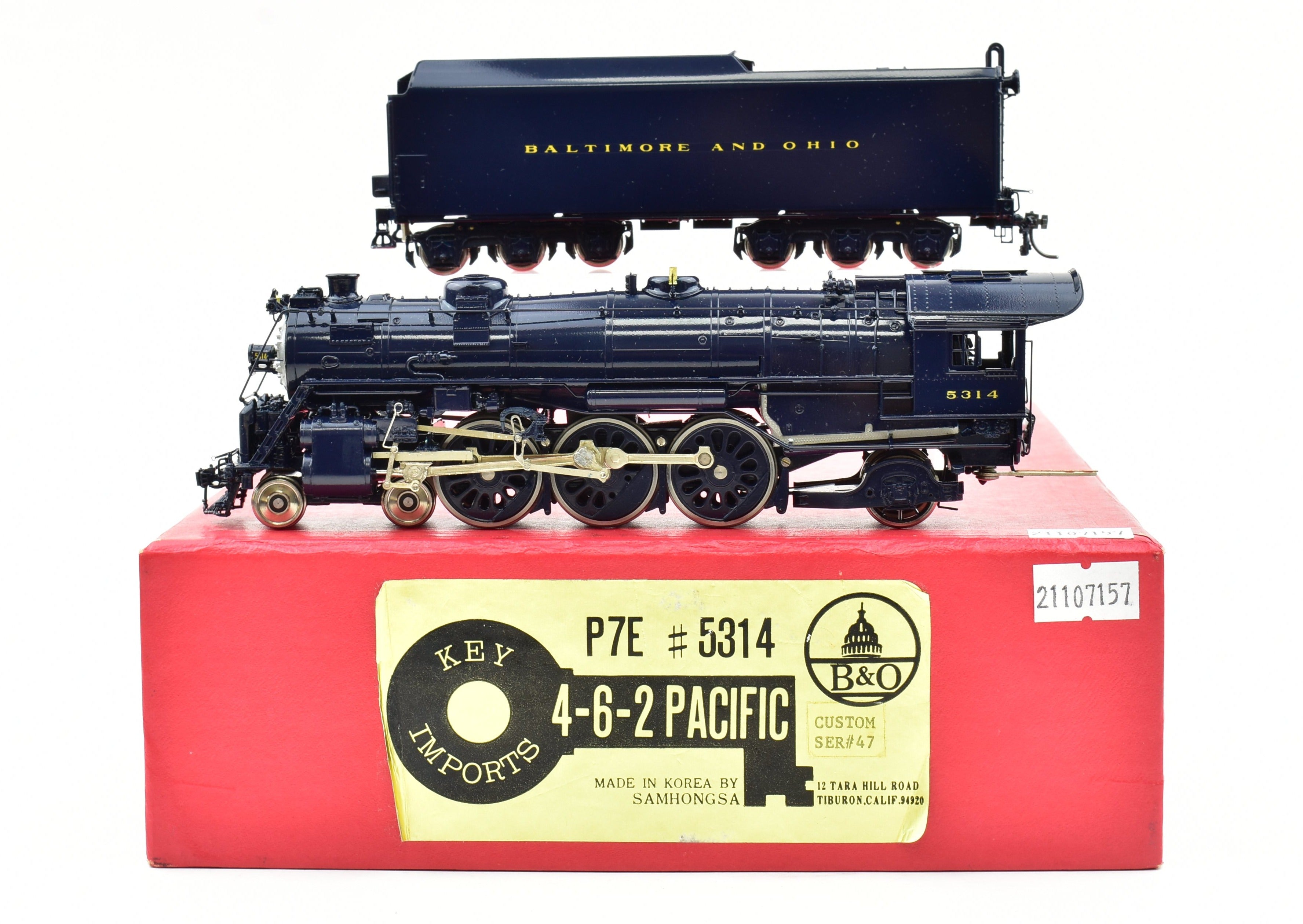 HO Brass Key Imports B&O - Baltimore & Ohio P-7e 4-6-2 Pacific #5314 Custom  Series #47 FP