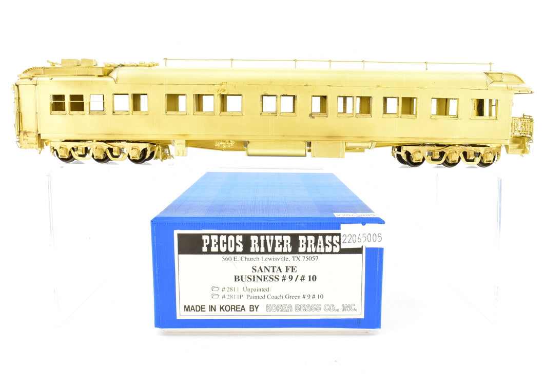 HO Brass Pecos River Brass ATSF - Santa Fe Heavyweight Business Car #9/#10