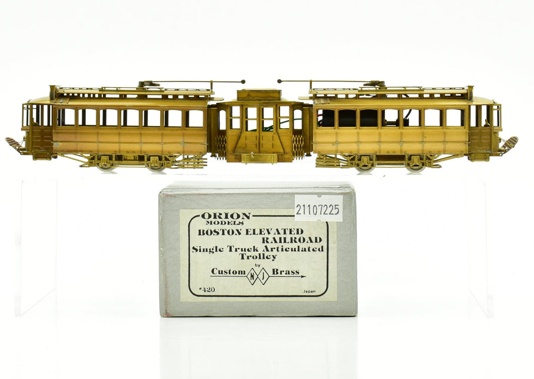 HO Brass NJ Custom Brass BER - Boston Elevated Railroad Single Truck Articulated Trolley