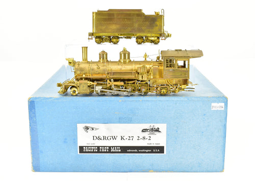 On3 Brass PFM - Pacific Fast Mail D&RGW - Denver & Rio Grande Western Class K-27 2-8-2