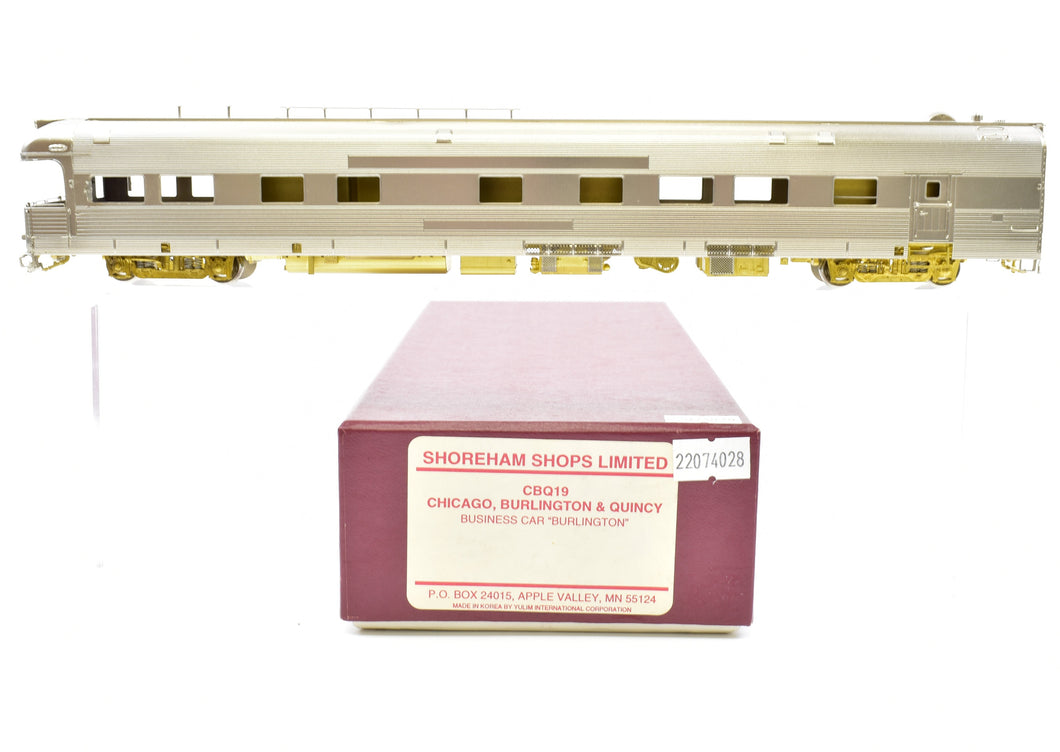 HO Brass Shoreham Shops CB&Q- Burlington Route Business Car 