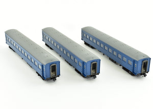 J Scale CON Kato JNR - Japanese National Railways OHA-35 Set of 3 Passenger Cars FP Blue