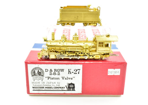 HOn3 Brass Westside Model Co. D&RGW - Denver & Rio Grande Western K-27 2-8-2  Piston Valve Version
