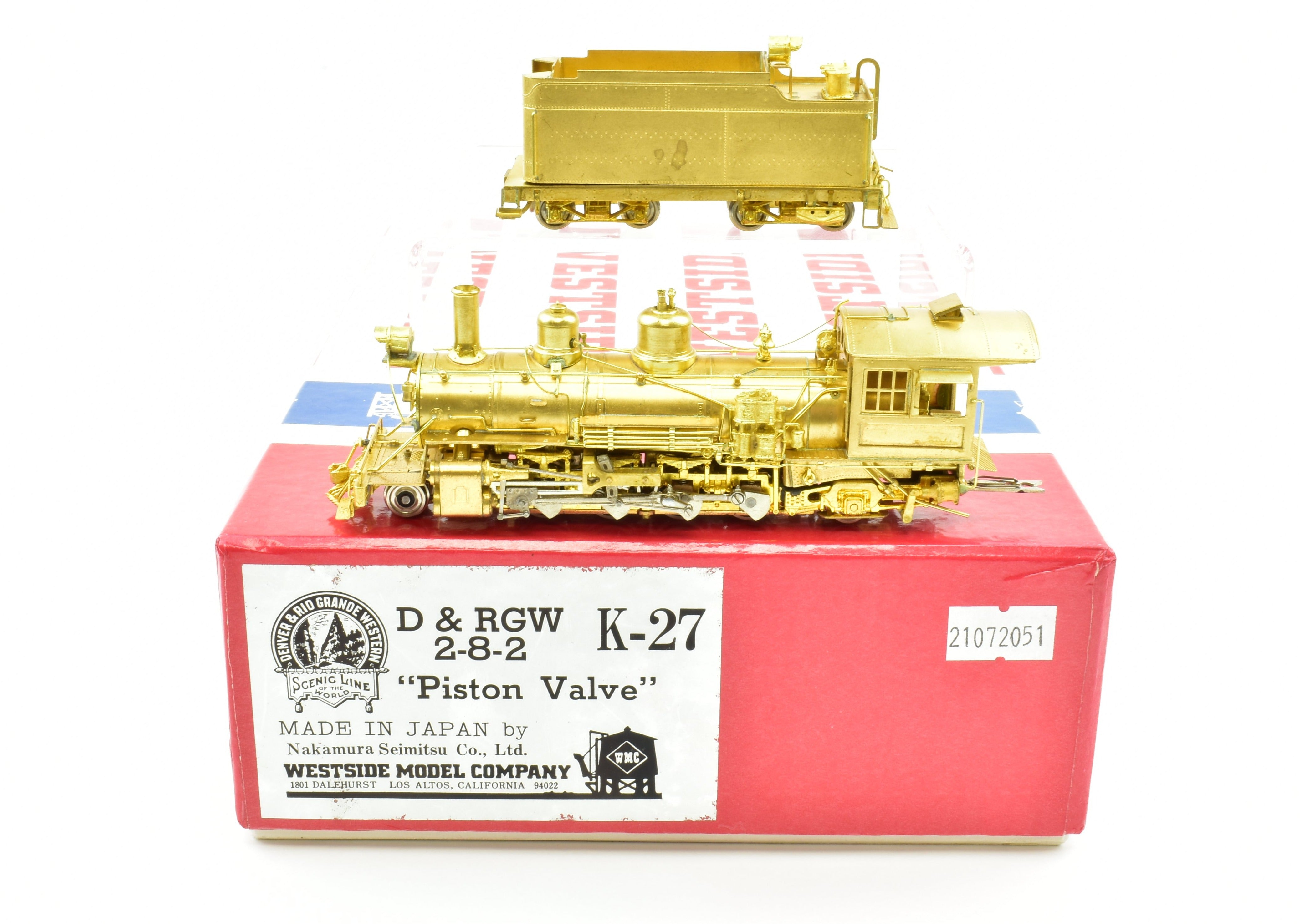 HOn3 Brass Westside Model Co. D&RGW - Denver & Rio Grande Western K-27  2-8-2 Piston Valve Version