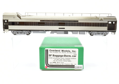 HO Brass OMI - Overland Models, Inc. ATSF - Santa Fe Baggage Dorm Car #3480