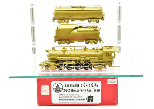 HO Brass WMC - Westside Model Co. B&O - Baltimore & Ohio Q-4b 2-8-2 Mikado With Aux. Tender