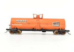 HO Brass PSC - Precision Scale Co. 12,000 Gallon Tank Car FP Orange Hooker Chemicals Weathered