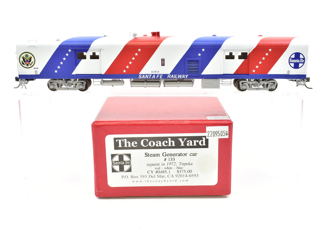 HO Brass CON TCY - The Coach Yard ATSF - Santa Fe Steam Generator Car #133 FP Red White & Blue