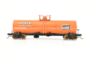 HO Brass PSC - Precision Scale Co. 12,000 Gallon Tank Car FP Orange Hooker Chemicals Weathered