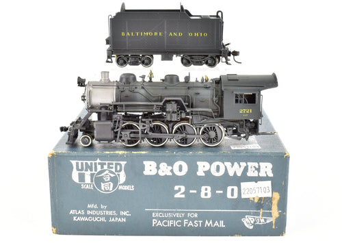 HO Brass PFM - United B&O - Baltimore & Ohio Class E-27ca 2-8-0 Power Series Custom Painted with Can Motor