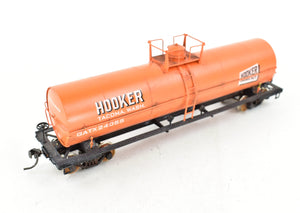 HO Brass PSC - Precision Scale Co. 12,000 Gallon Tank Car FP Orange Hooker Chemicals Weathered