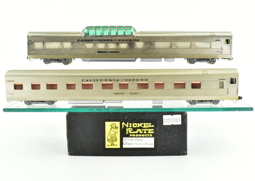 HO Brass NPP - Nickel Plate Products CB&Q - Burlington Route WP & D&RGW California Zephyr Vista Dome Open Section Sleeper Set