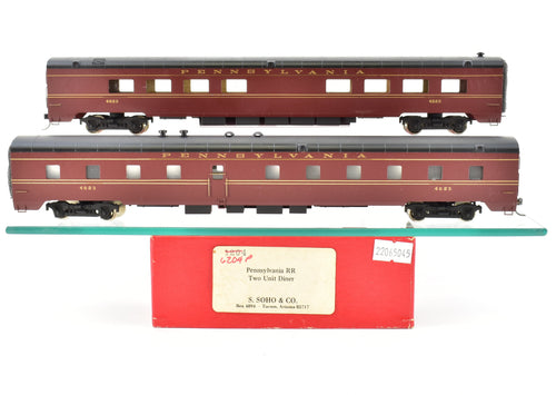 HO Brass S. Soho & Co. PRR - Pennsylvania  Railroad Twin Unit Diner - Pro-Paint Nos. 4622/4623