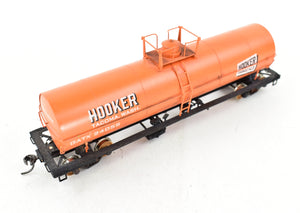 HO Brass PSC - Precision Scale Co. 12,000 Gallon Tank Car FP Orange Hooker Chemicals Weathered