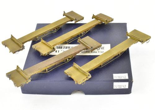 HO Brass NWSL - Northwest Short Line NP - Northern Pacific 41' Log Cars 4-Pack No Trucks