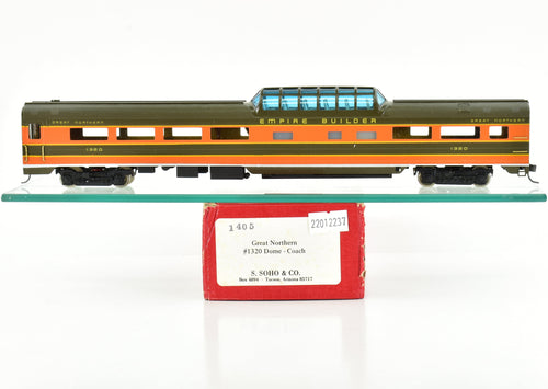 HO Brass S. Soho & Co. GN - Great Northern #1320 Dome-Coach Custom Painted 
